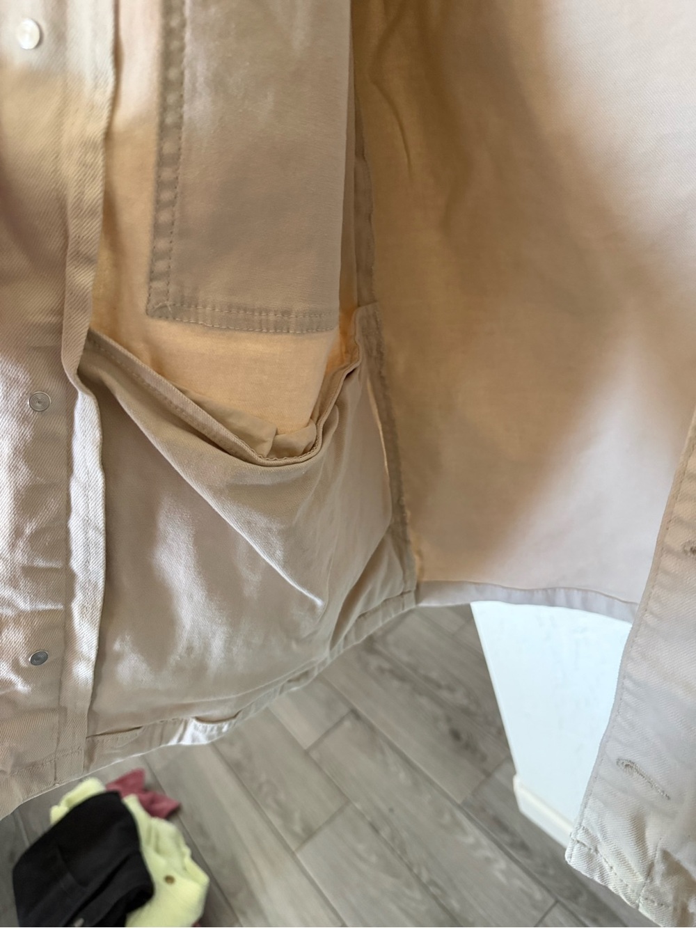 Zara|Canvas denim chore jacket in Off-White ,Workwear Shirt Jacket/anorak•LARGE - Picture 10 of 16